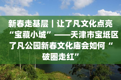 新春走基层｜让了凡文化点亮“宝藏小城”——天津市宝坻区了凡公园新春文化庙会如何“破圈走红”
