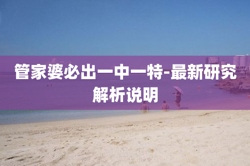管家婆必出一中一特-最新研究解析说明