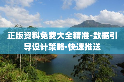 正版资料免费大全精准-数据引导设计策略·快速推送