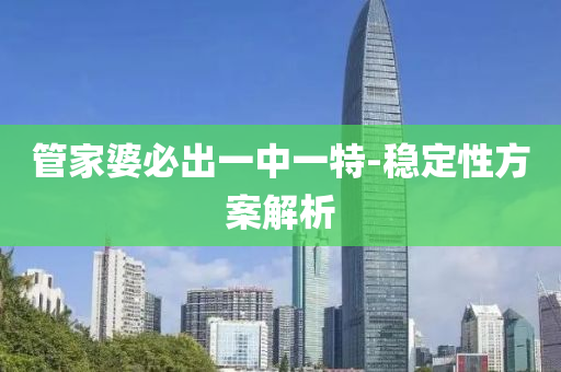 管家婆必出一中一特-稳定性方案解析