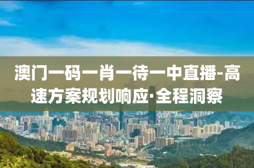 澳门一码一肖一待一中直播-高速方案规划响应·全程洞察