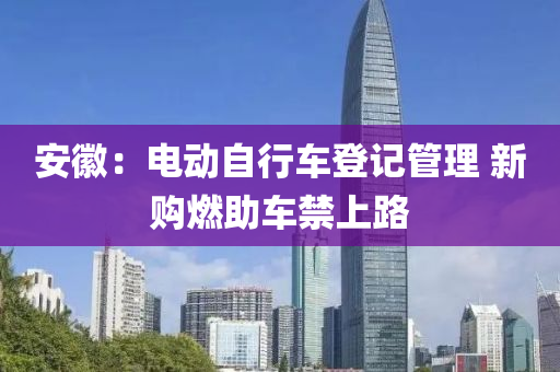 安徽：电动自行车登记管理 新购燃助车禁上路