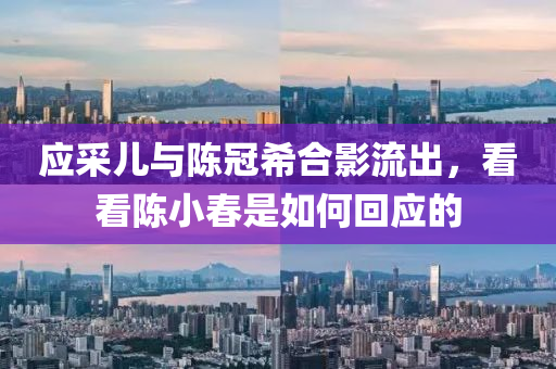 应采儿与陈冠希合影流出，看看陈小春是如何回应的