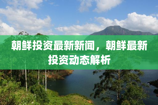 朝鲜投资最新新闻，朝鲜最新投资动态解析