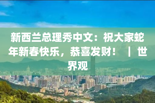 新西兰总理秀中文：祝大家蛇年新春快乐，恭喜发财！ ｜ 世界观