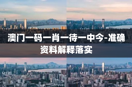 澳门一码一肖一待一中今-准确资料解释落实