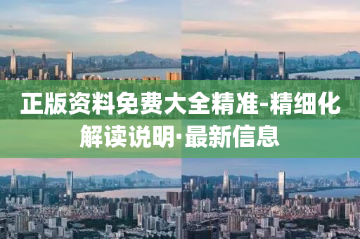 正版资料免费大全精准-精细化解读说明·最新信息