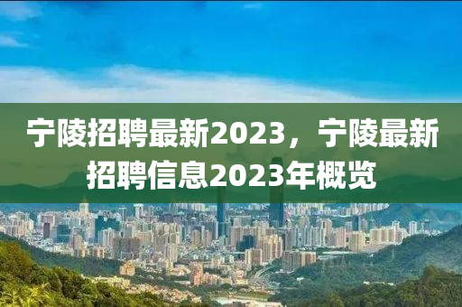 宁陵招聘最新2023，宁陵最新招聘信息2023年概览