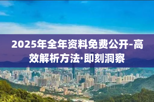 2025年全年资料免费公开-高效解析方法·即刻洞察