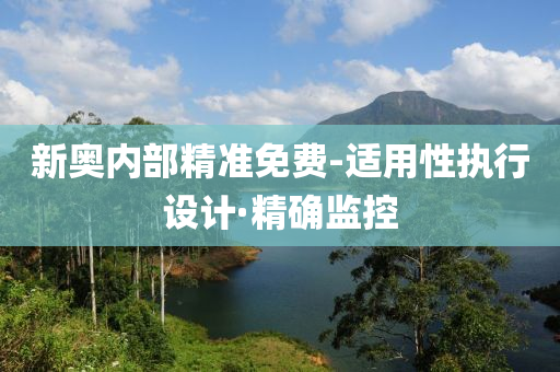 新奥内部精准免费-适用性执行设计·精确监控