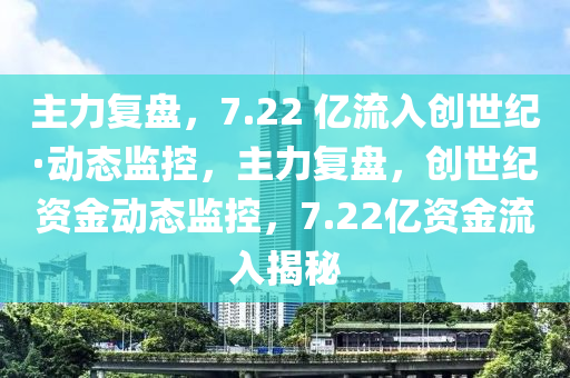 主力复盘，7.22 亿流入创世纪·动态监控，主力复盘，创世纪资金动态监控，7.22亿资金流入揭秘