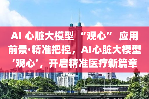 AI 心脏大模型 “观心” 应用前景·精准把控，AI心脏大模型‘观心’，开启精准医疗新篇章