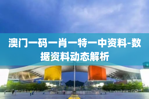 澳门一码一肖一特一中资料-数据资料动态解析