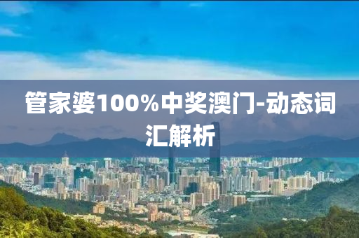 管家婆100%中奖澳门-动态词汇解析