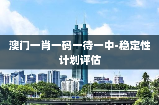 澳门一肖一码一待一中-稳定性计划评估