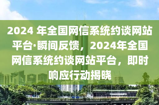 2024 年全国网信系统约谈网站平台·瞬间反馈，2024年全国网信系统约谈网站平台，即时响应行动揭晓
