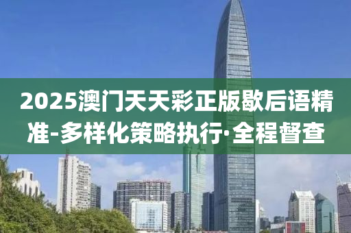 2025澳门天天彩正版歇后语精准-多样化策略执行·全程督查