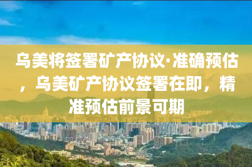 乌美将签署矿产协议·准确预估，乌美矿产协议签署在即，精准预估前景可期