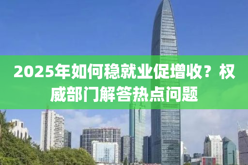 2025年如何稳就业促增收？权威部门解答热点问题