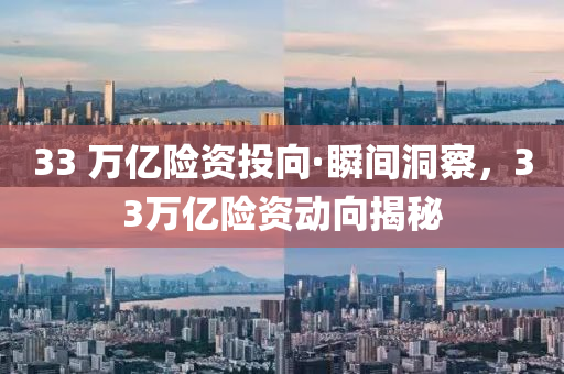 33 万亿险资投向·瞬间洞察，33万亿险资动向揭秘
