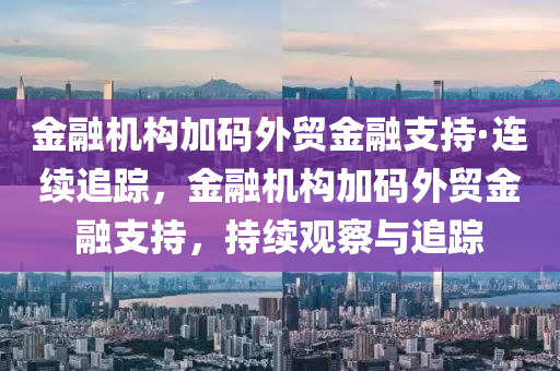 金融机构加码外贸金融支持·连续追踪，金融机构加码外贸金融支持，持续观察与追踪