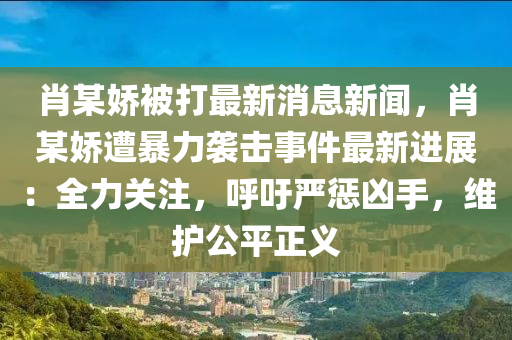 肖某娇被打最新消息新闻，肖某娇遭暴力袭击事件最新进展：全力关注，呼吁严惩凶手，维护公平正义