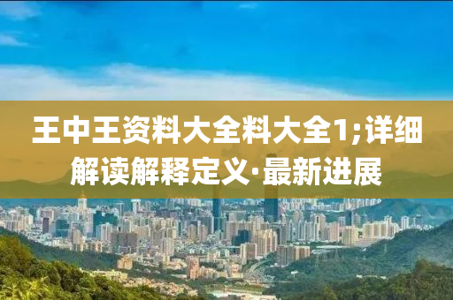 王中王资料大全料大全1;详细解读解释定义·最新进展