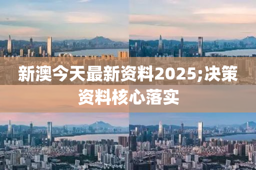 新澳今天最新资料2025;决策资料核心落实