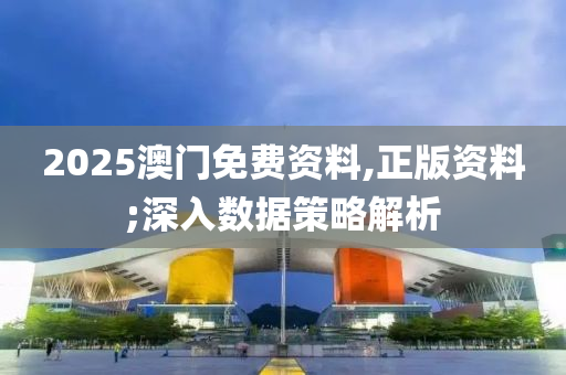 2025澳门免费资料,正版资料;深入数据策略解析