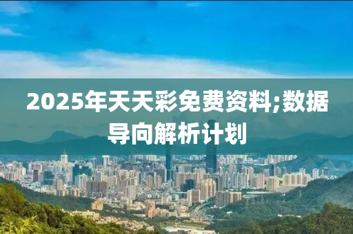 2025年天天彩免费资料;数据导向解析计划