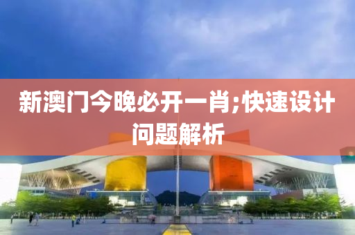 新澳门今晚必开一肖;快速设计问题解析
