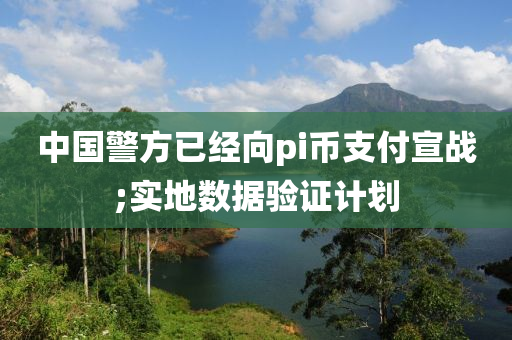 中国警方已经向pi币支付宣战;实地数据验证计划