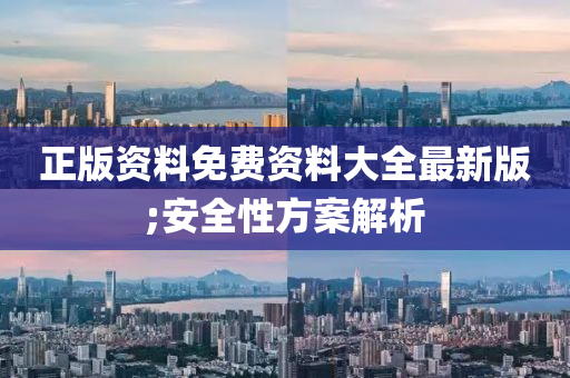 正版资料免费资料大全最新版;安全性方案解析