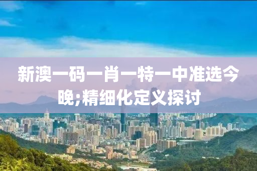 新澳一码一肖一特一中准选今晚;精细化定义探讨