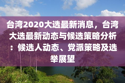 台湾2020大选最新消息，台湾大选最新动态与候选策略分析：候选人动态、党派策略及选举展望