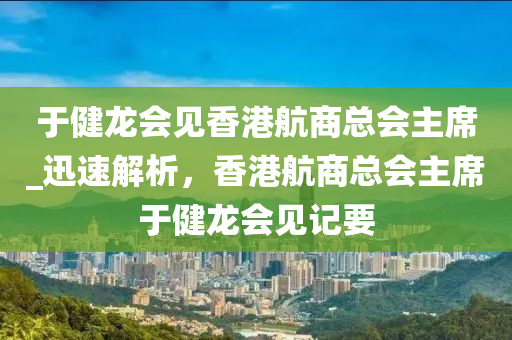 于健龙会见香港航商总会主席_迅速解析，香港航商总会主席于健龙会见记要