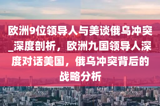 欧洲9位领导人与美谈俄乌冲突_深度剖析，欧洲九国领导人深度对话美国，俄乌冲突背后的战略分析