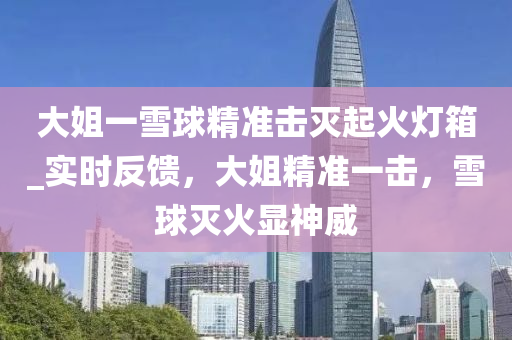 大姐一雪球精准击灭起火灯箱_实时反馈，大姐精准一击，雪球灭火显神威