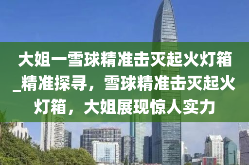 大姐一雪球精准击灭起火灯箱_精准探寻，雪球精准击灭起火灯箱，大姐展现惊人实力