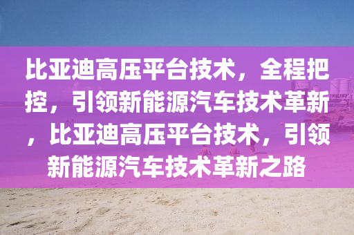 比亚迪高压平台技术，全程把控，引领新能源汽车技术革新，比亚迪高压平台技术，引领新能源汽车技术革新之路