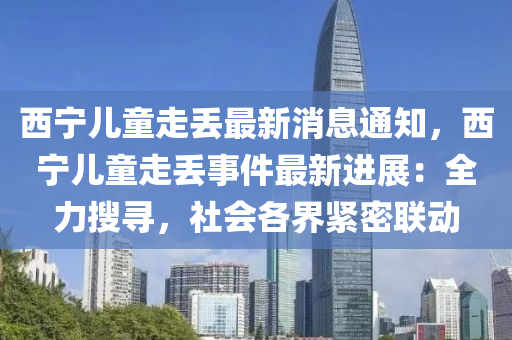 西宁儿童走丢最新消息通知，西宁儿童走丢事件最新进展：全力搜寻，社会各界紧密联动