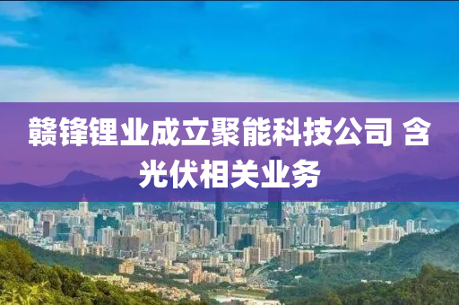 赣锋锂业成立聚能科技公司 含光伏相关业务