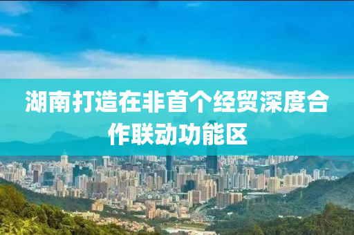 湖南打造在非首个经贸深度合作联动功能区