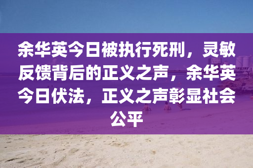 余华英今日被执行死刑，灵敏反馈背后的正义之声，余华英今日伏法，正义之声彰显社会公平
