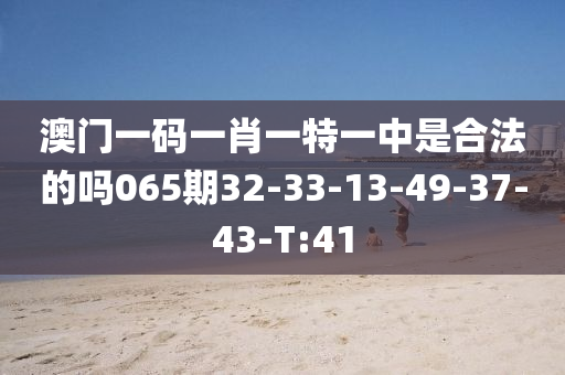澳门一码一肖一特一中是合法的吗065期32-33-13-49-37-43-T:41