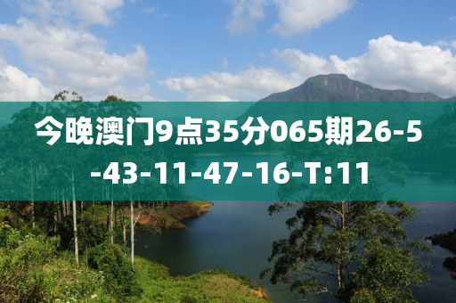 今晚澳门9点35分065期26-5-43-11-47-16-T:11
