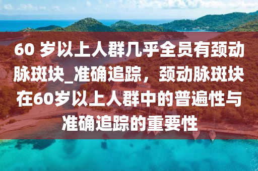 60 岁以上人群几乎全员有颈动脉斑块_准确追踪，颈动脉斑块在60岁以上人群中的普遍性与准确追踪的重要性