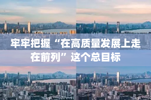 牢牢把握“在高质量发展上走在前列”这个总目标