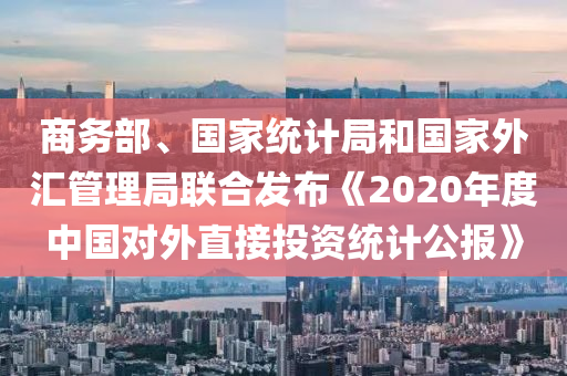 商务部、国家统计局和国家外汇管理局联合发布《2020年度中国对外直接投资统计公报》