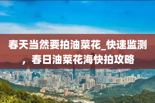 春天当然要拍油菜花_快速监测，春日油菜花海快拍攻略